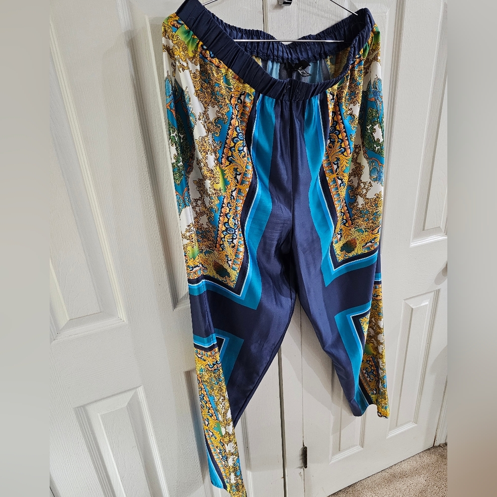 Multicolor Patterned Pants